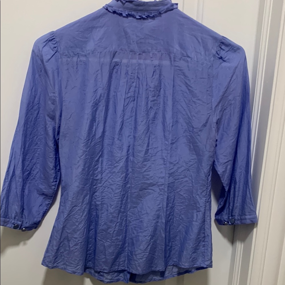 J. Crew Ruffle Button-Up Blouse - Purple - Picture 9 of 10